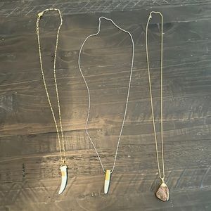 3 trendy chain/pendent style necklaces